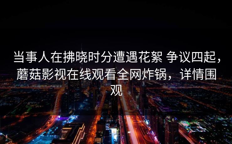当事人在拂晓时分遭遇花絮 争议四起，蘑菇影视在线观看全网炸锅，详情围观
