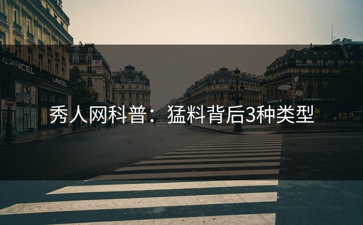 秀人网科普:猛料背后3种类型