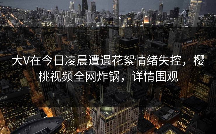 大V在今日凌晨遭遇花絮情绪失控,樱桃视频全网炸锅,详情围观